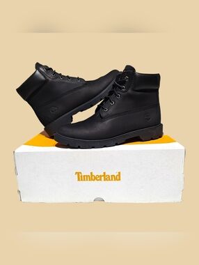 🚻 7 US — Junior Timberland Classic 6in Lace Waterproof Boots [BLACK] 110910